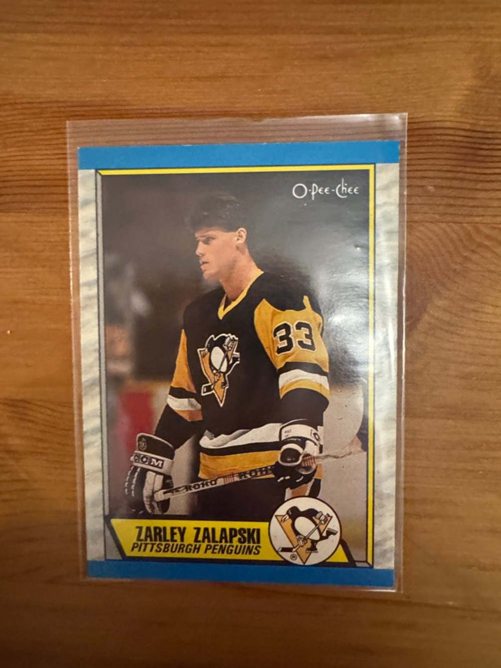 O-Pee-Chee Hockey Card - Zarley Zalapski - Black & Yellow